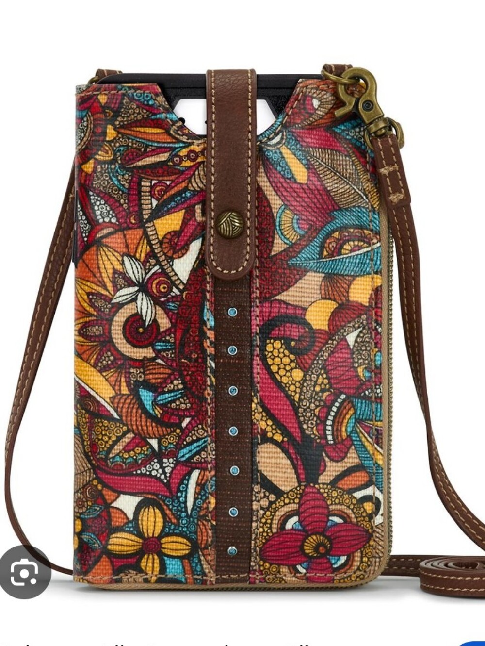 SAKROOTS Ella Crossbody Smartphone Luggage Credit Card Purse Floral